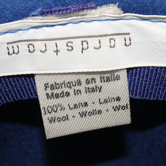 Nordstrom Fedora Hat Blue 100% Wool One Size Wide Brim Boho Festival Classic - Picture 7 of 7